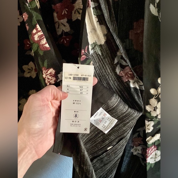 NWT VINTAGE JAPANESE KIMONO ROBE OVERSIZED KIMONO SLEEVE MAXI DRESS ROBE OSFM - Picture 13 of 16